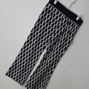Black and White Patterned Palazzo Pants - S